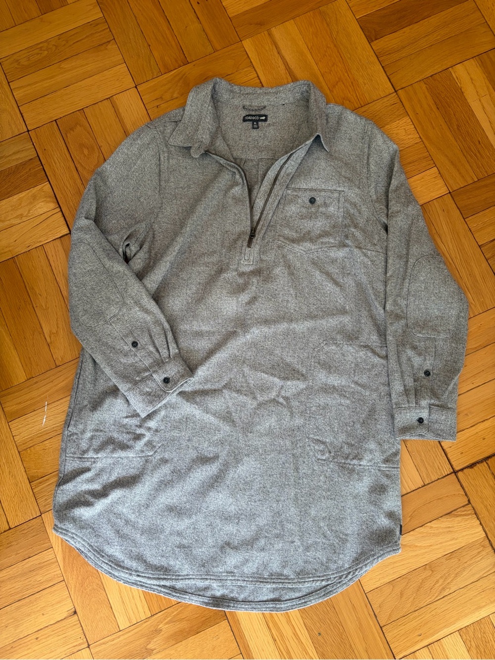 Toad&CO Cozy Gray Quarter-Zip Shirt Dress! Women’s XL